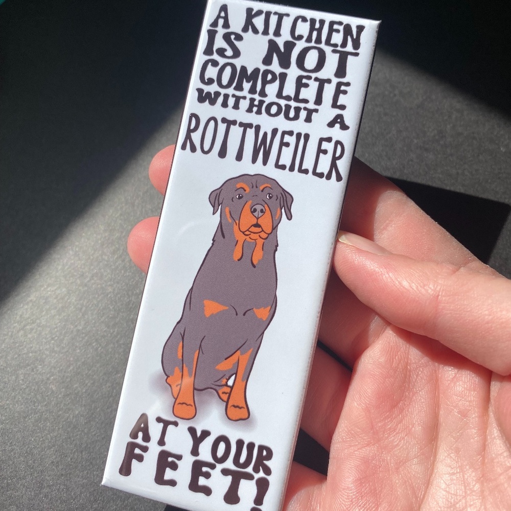 Rottweiler Kitchen Magnet Handmade Dog Pet Portrait Gifts and Collectible Decor